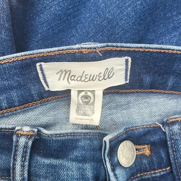 Madewell Women’s 8" High Rise Skinny Crop Jeans Size 25 Medium Wash Distressed - Picture 6 of 8
